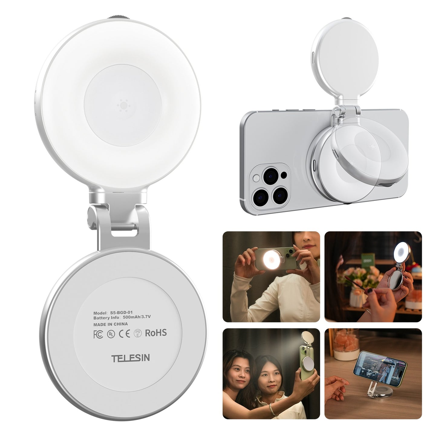 Magnetic LED Selfie Light for Smartphones & Laptops