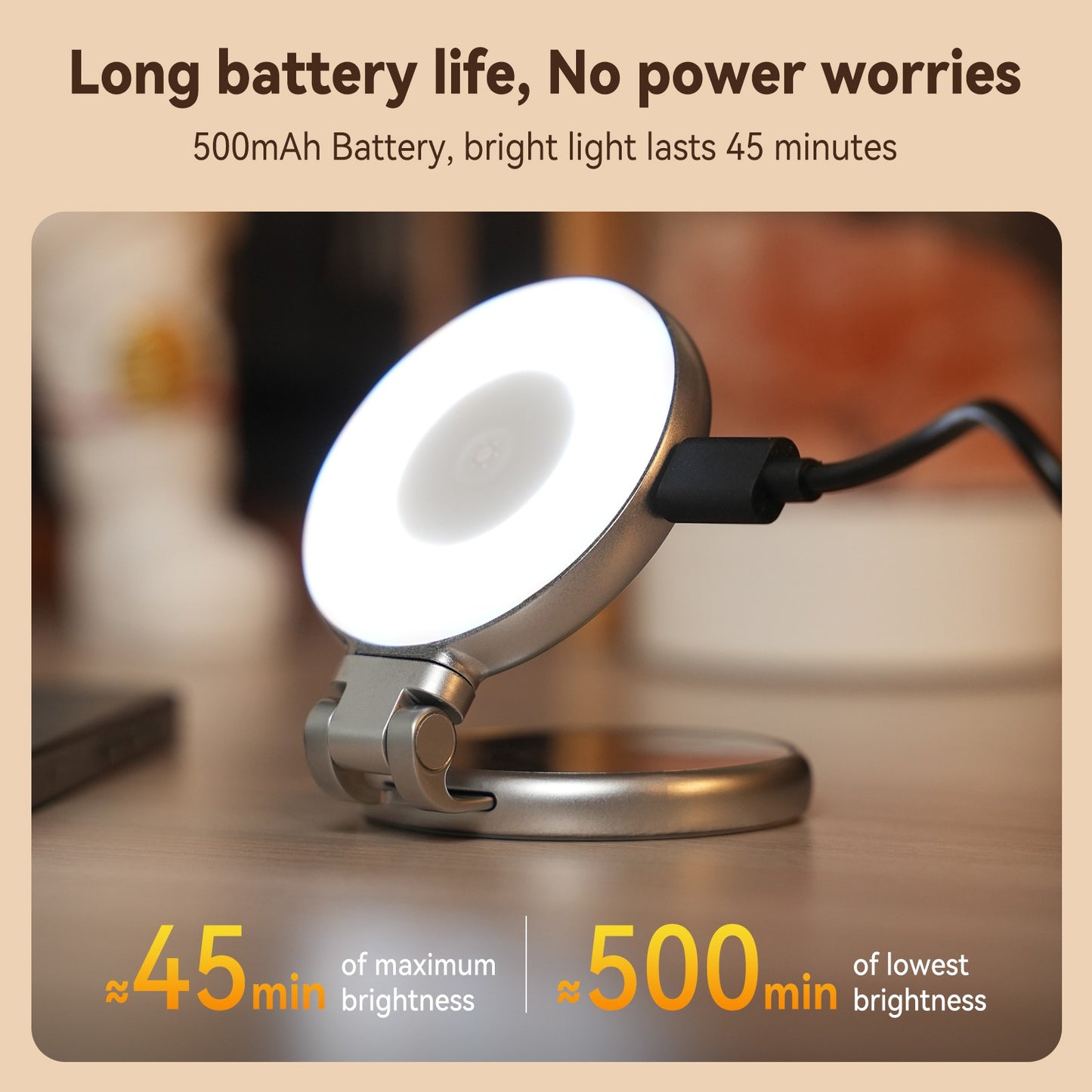 Magnetic LED Selfie Light for Smartphones & Laptops