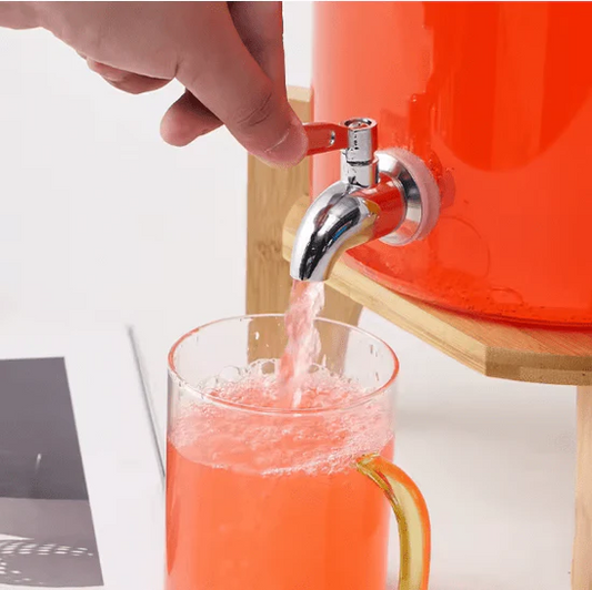 Drink Serve Dispenser with Wooden Stand ©